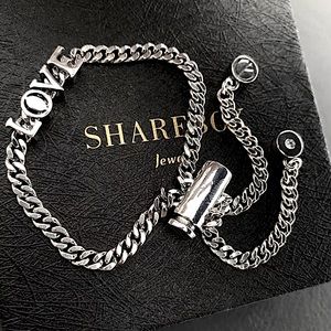 Sterling Silver Love Tassel Adjustable Bracelet